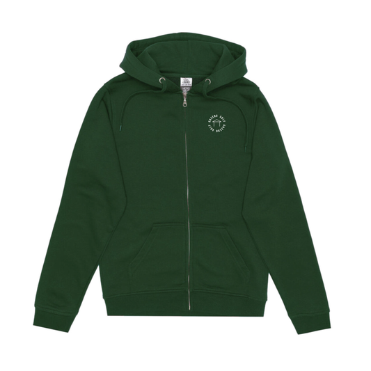 Embroidered Badge Zip-Up Hoodie