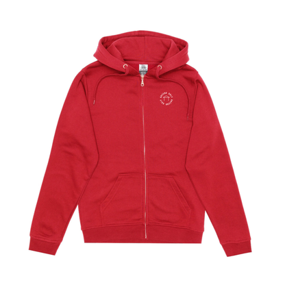 Embroidered Badge Zip-Up Hoodie