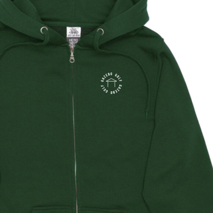 Embroidered Badge Zip-Up Hoodie