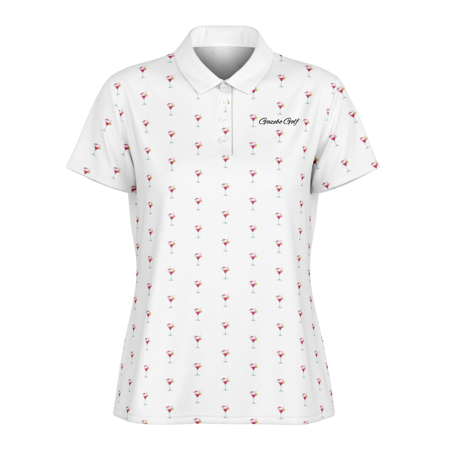 Women's Cocktail All-Over Print Polo