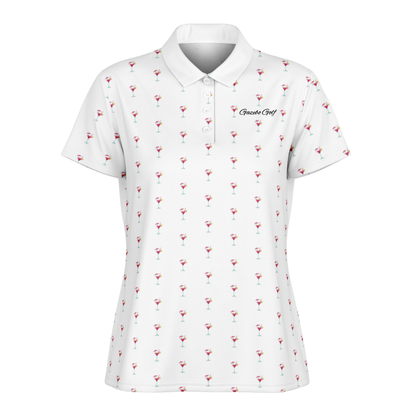Women's Cocktail All-Over Print Polo