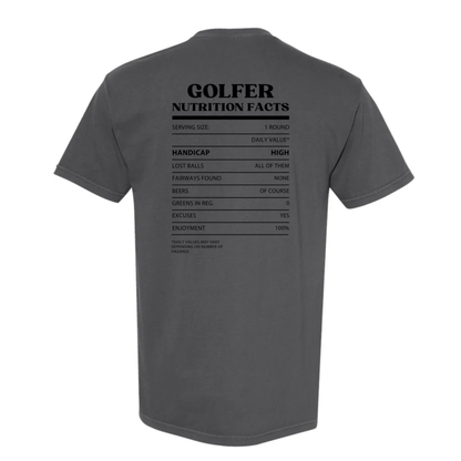 Golfer Nutrition Facts Garment Dyed Tee