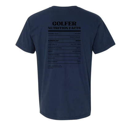 Golfer Nutrition Facts Garment Dyed Tee
