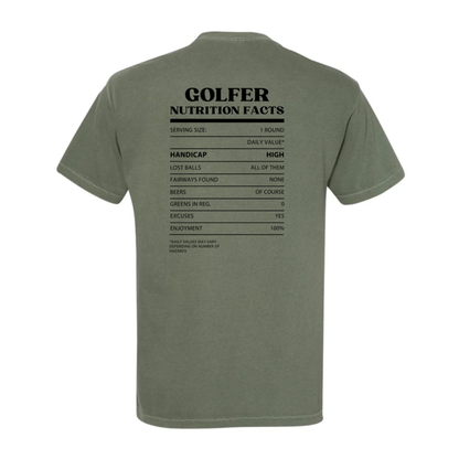 Golfer Nutrition Facts Garment Dyed Tee