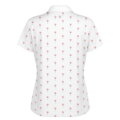 Women's Cocktail All-Over Print Polo